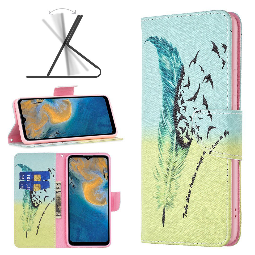 For ZTE Blade A31 BF Pattern Printing Leather Series-1 Beautiful Patterned Phone Case with Adjustable Stand Folio Flip Wallet