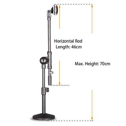 PABIDU HY-211 Desktop Microphone Stand Adjustable Table Mic Holder Bracket with Round Base