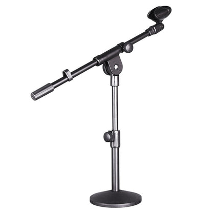 PABIDU HY-211 Desktop Microphone Stand Adjustable Table Mic Holder Bracket with Round Base