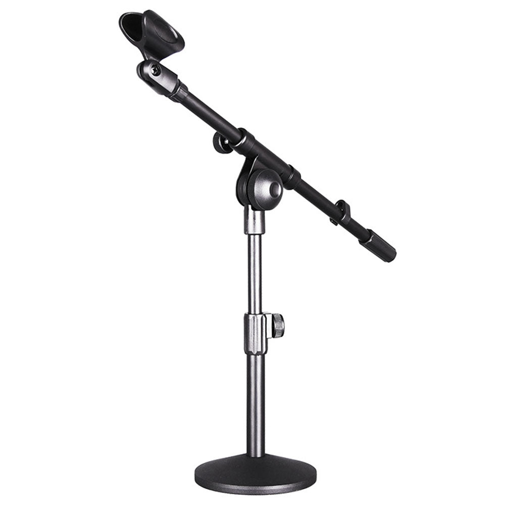 PABIDU HY-211 Desktop Microphone Stand Adjustable Table Mic Holder Bracket with Round Base