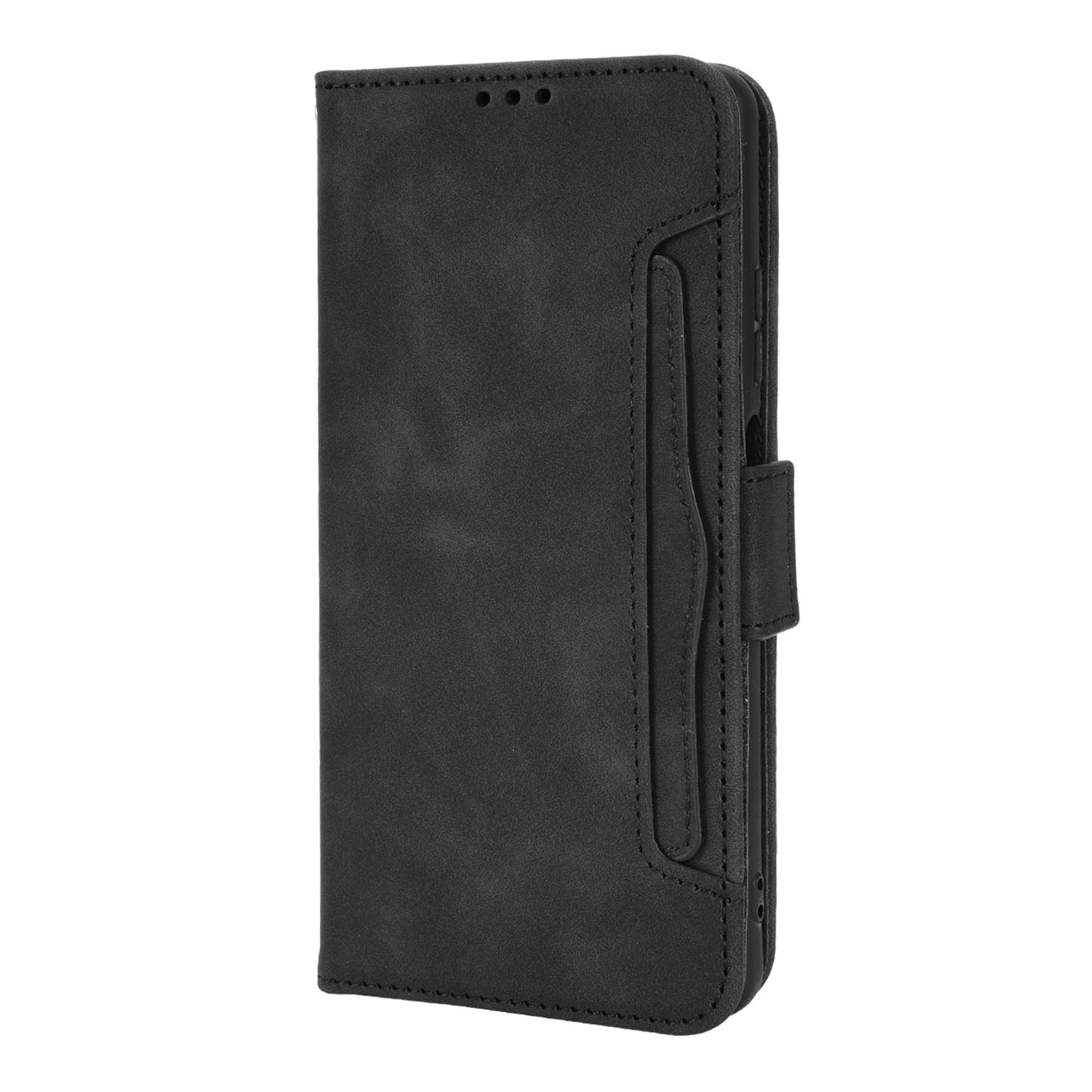 For ZTE Blade V40 Pro Multiple Card Slots Phone Cover Impact Resistant PU Leather Wallet Stand Case