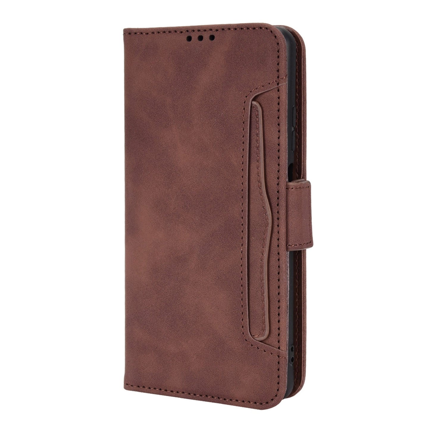 For ZTE Blade V40 Pro Multiple Card Slots Phone Cover Impact Resistant PU Leather Wallet Stand Case