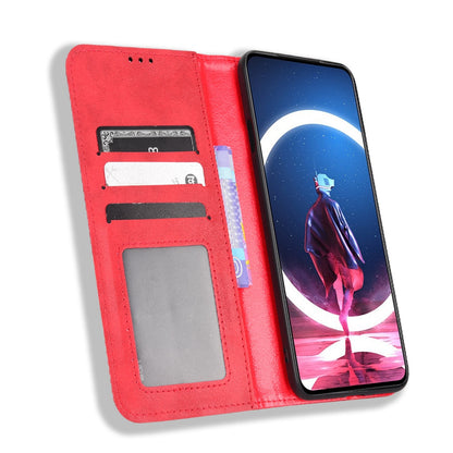 For ZTE nubia Red Magic 7 Pro Mosaic Imprinted Auto Closing Magnetic Phone Case Retro Texture PU Leather+TPU Wallet Stand Cover