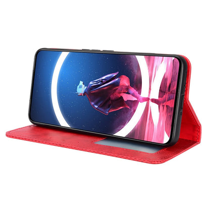 For ZTE nubia Red Magic 7 Pro Mosaic Imprinted Auto Closing Magnetic Phone Case Retro Texture PU Leather+TPU Wallet Stand Cover