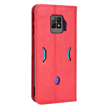 For ZTE nubia Red Magic 7 Pro Mosaic Imprinted Auto Closing Magnetic Phone Case Retro Texture PU Leather+TPU Wallet Stand Cover