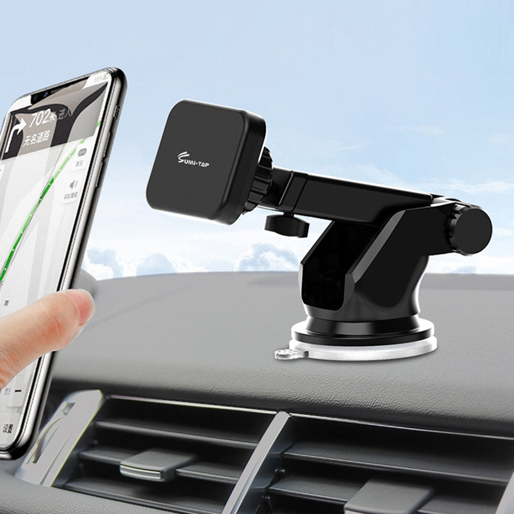 SUMI-TAP STH-S04Y Retractable Magnetic Bracket Car Mount Phone Holder Adjustable Dashboard Phone Stand for Various Mobile Phones