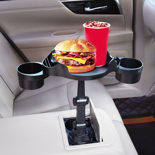 SC222 Multifunctional Long Arm Car Cup Holder Expander Food Drink Tray with Rotating Adjustable Base