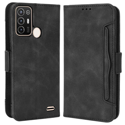 Multiple Card Slots Phone Case for ZTE Blade A52, PU Leather Stand Wallet Double Magnetic Clasp Cover