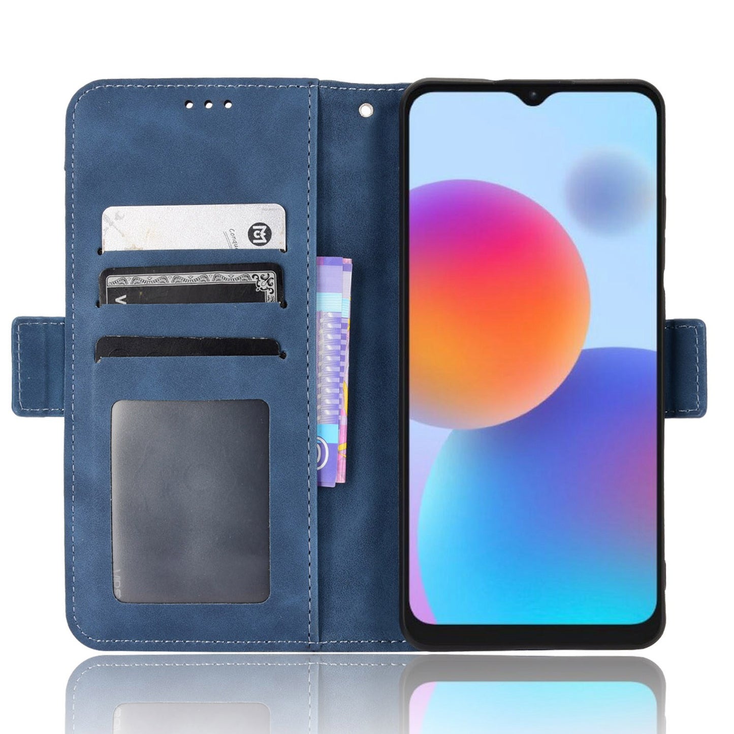 Multiple Card Slots Phone Case for ZTE Blade A52, PU Leather Stand Wallet Double Magnetic Clasp Cover