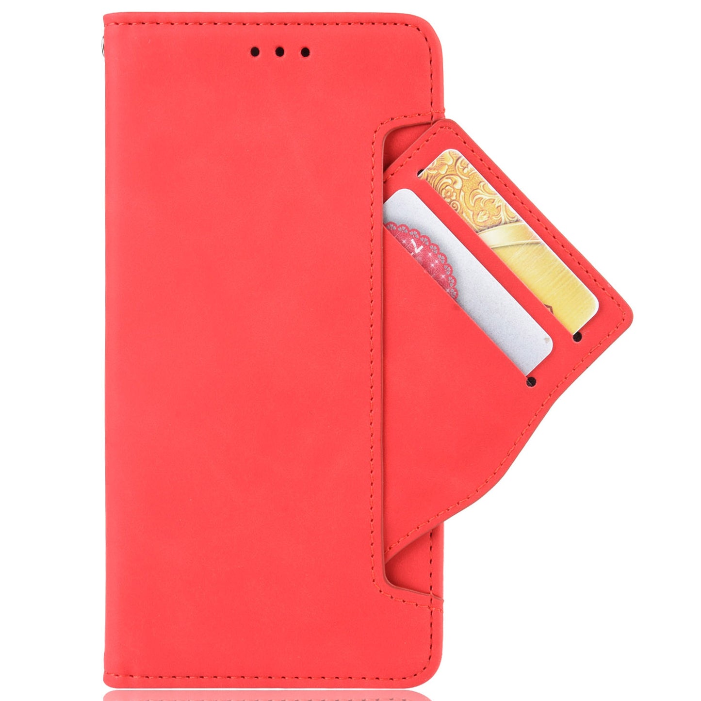 Multiple Card Slots Phone Case for ZTE Blade A52, PU Leather Stand Wallet Double Magnetic Clasp Cover