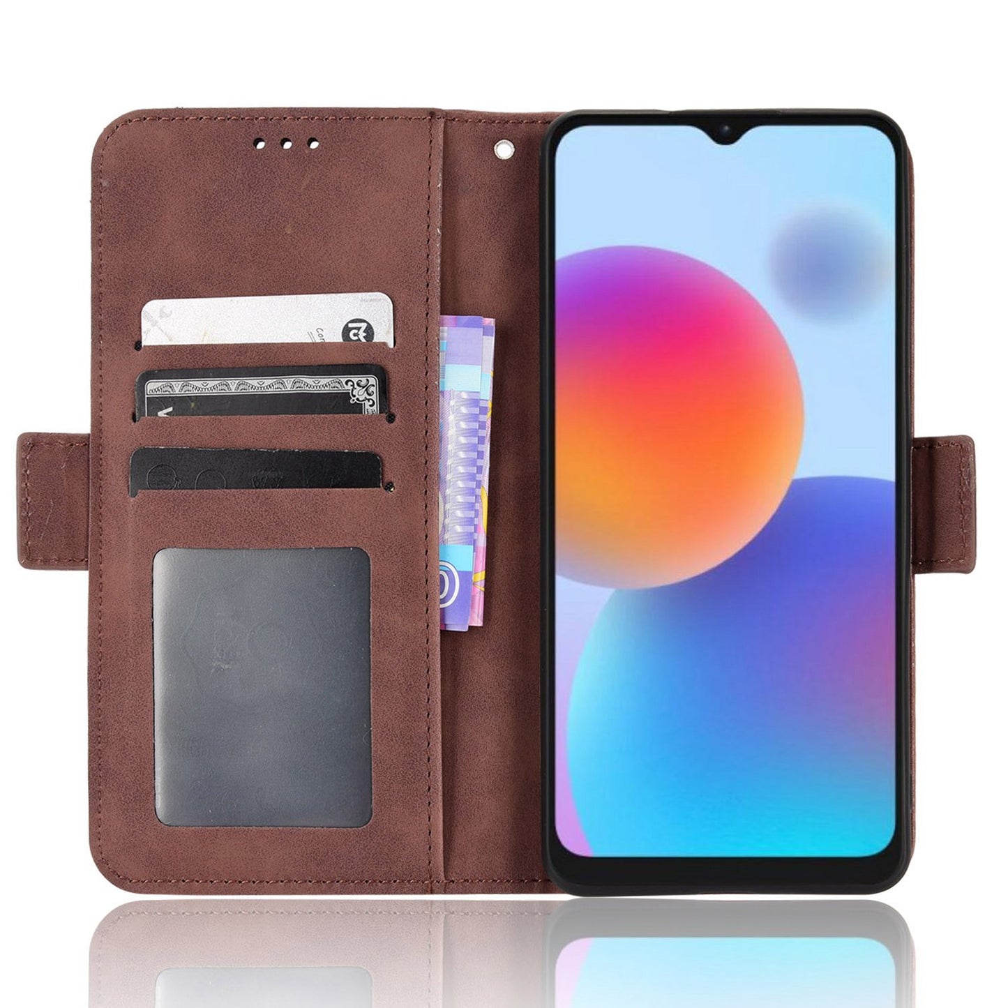 Multiple Card Slots Phone Case for ZTE Blade A52, PU Leather Stand Wallet Double Magnetic Clasp Cover