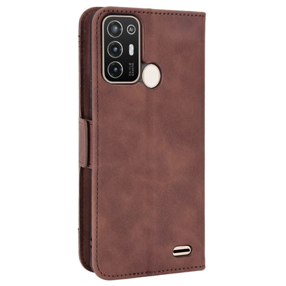 Multiple Card Slots Phone Case for ZTE Blade A52, PU Leather Stand Wallet Double Magnetic Clasp Cover