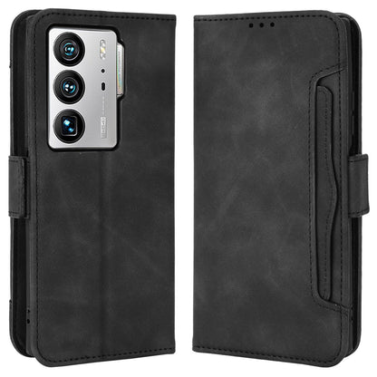 For ZTE Axon 40 Ultra 5G PU Leather Magnetic Clasp Wallet Stand Phone Cover with Multiple Card Slots