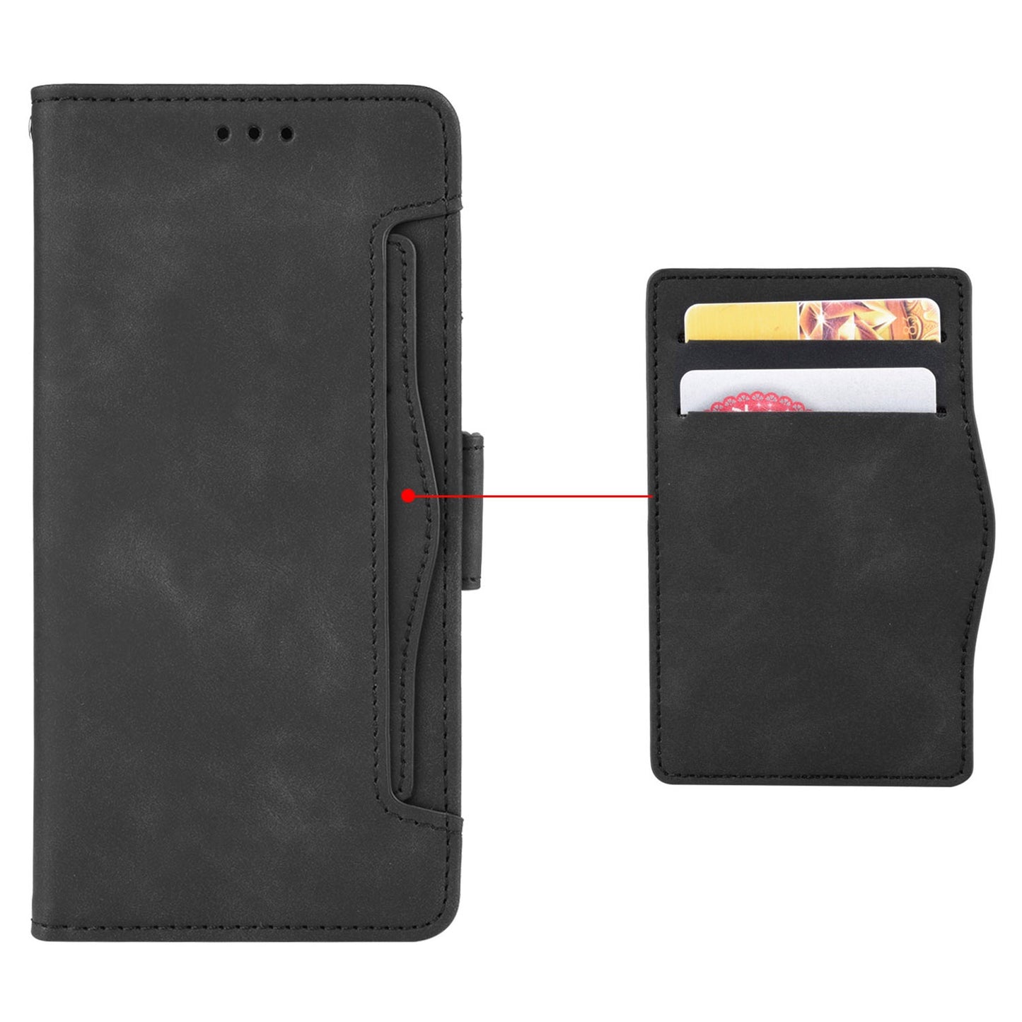 For ZTE Axon 40 Ultra 5G PU Leather Magnetic Clasp Wallet Stand Phone Cover with Multiple Card Slots