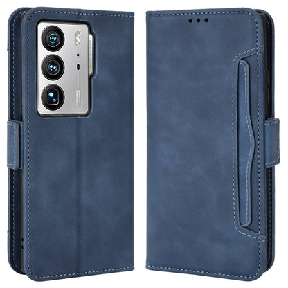 For ZTE Axon 40 Ultra 5G PU Leather Magnetic Clasp Wallet Stand Phone Cover with Multiple Card Slots