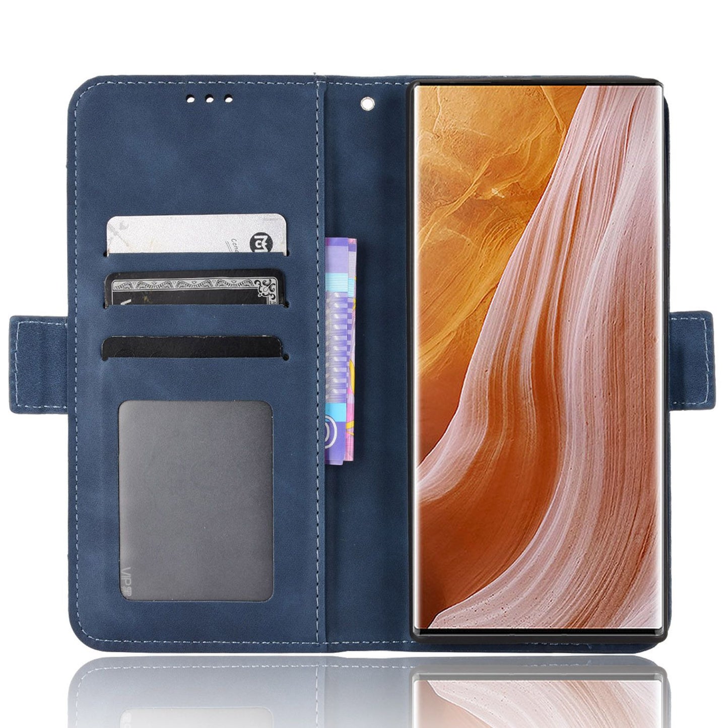 For ZTE Axon 40 Ultra 5G PU Leather Magnetic Clasp Wallet Stand Phone Cover with Multiple Card Slots