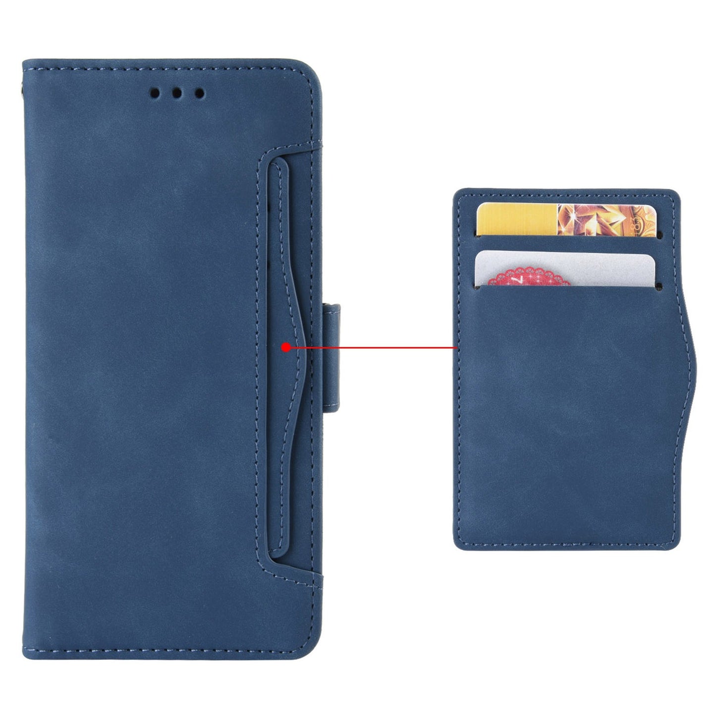 For ZTE Axon 40 Ultra 5G PU Leather Magnetic Clasp Wallet Stand Phone Cover with Multiple Card Slots