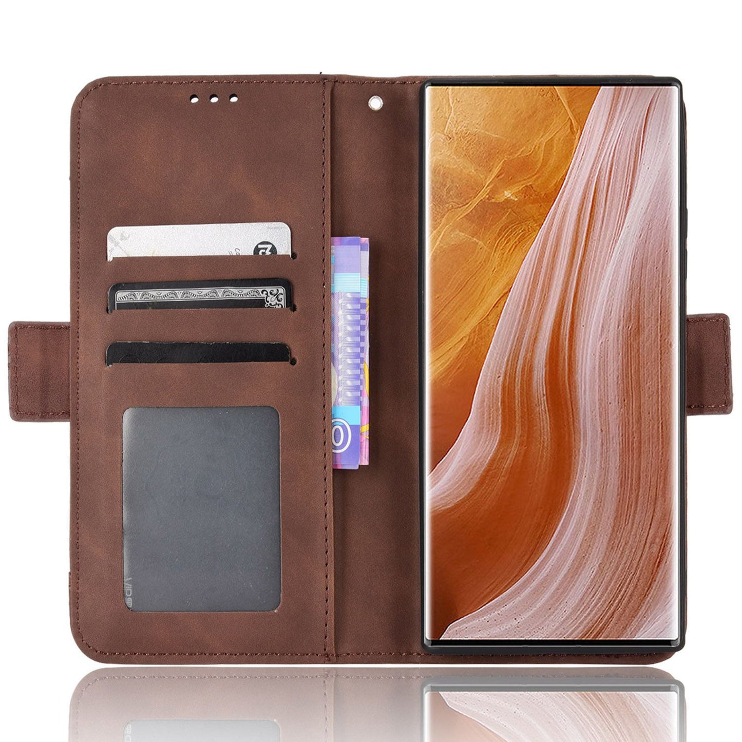 For ZTE Axon 40 Ultra 5G PU Leather Magnetic Clasp Wallet Stand Phone Cover with Multiple Card Slots