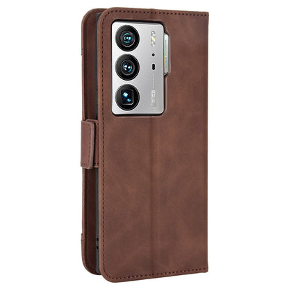 For ZTE Axon 40 Ultra 5G PU Leather Magnetic Clasp Wallet Stand Phone Cover with Multiple Card Slots