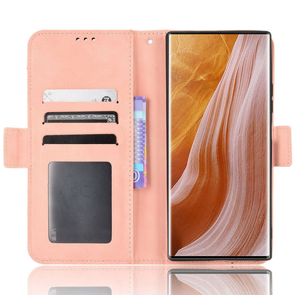 For ZTE Axon 40 Ultra 5G PU Leather Magnetic Clasp Wallet Stand Phone Cover with Multiple Card Slots