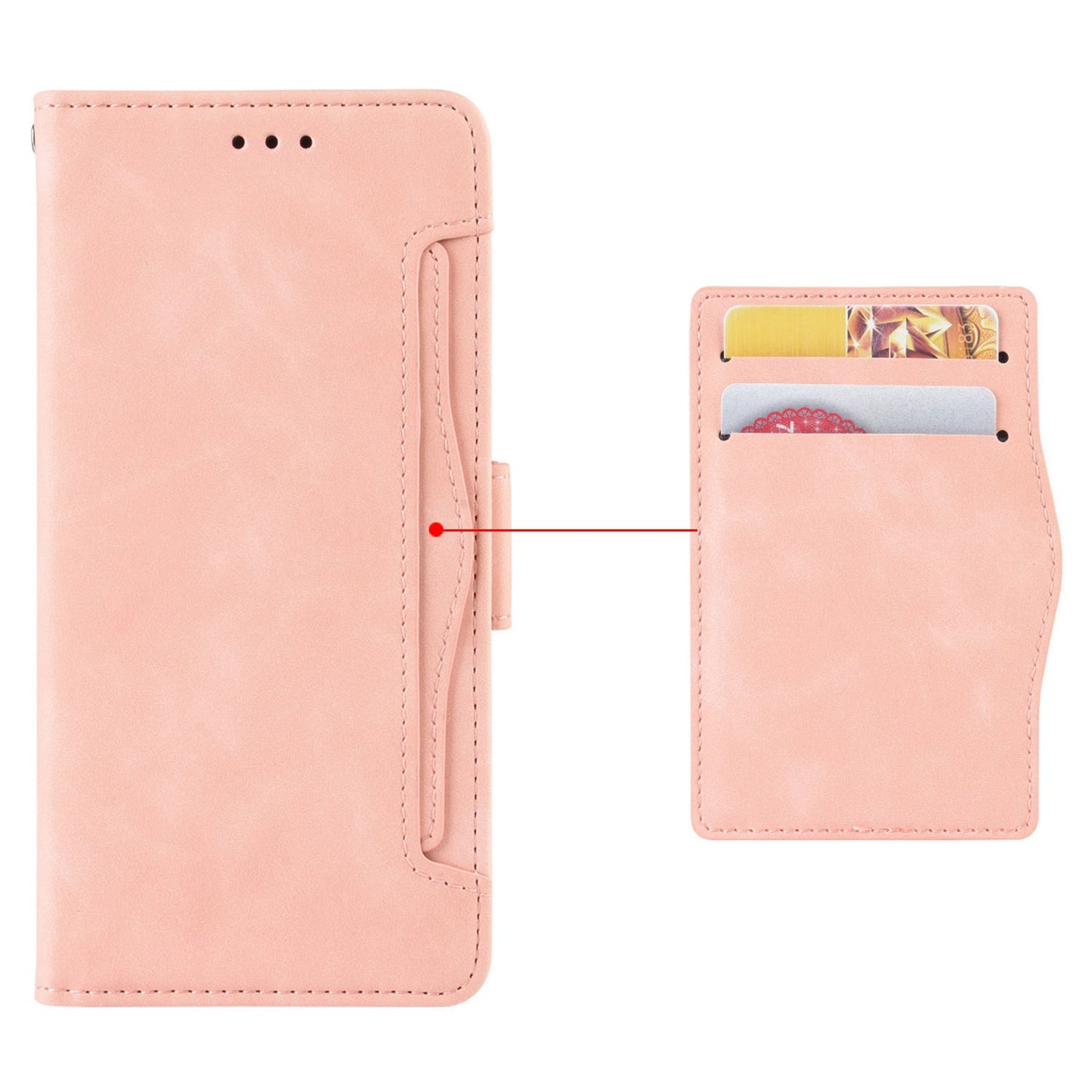 For ZTE Axon 40 Ultra 5G PU Leather Magnetic Clasp Wallet Stand Phone Cover with Multiple Card Slots