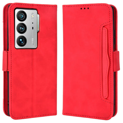 For ZTE Axon 40 Ultra 5G PU Leather Magnetic Clasp Wallet Stand Phone Cover with Multiple Card Slots