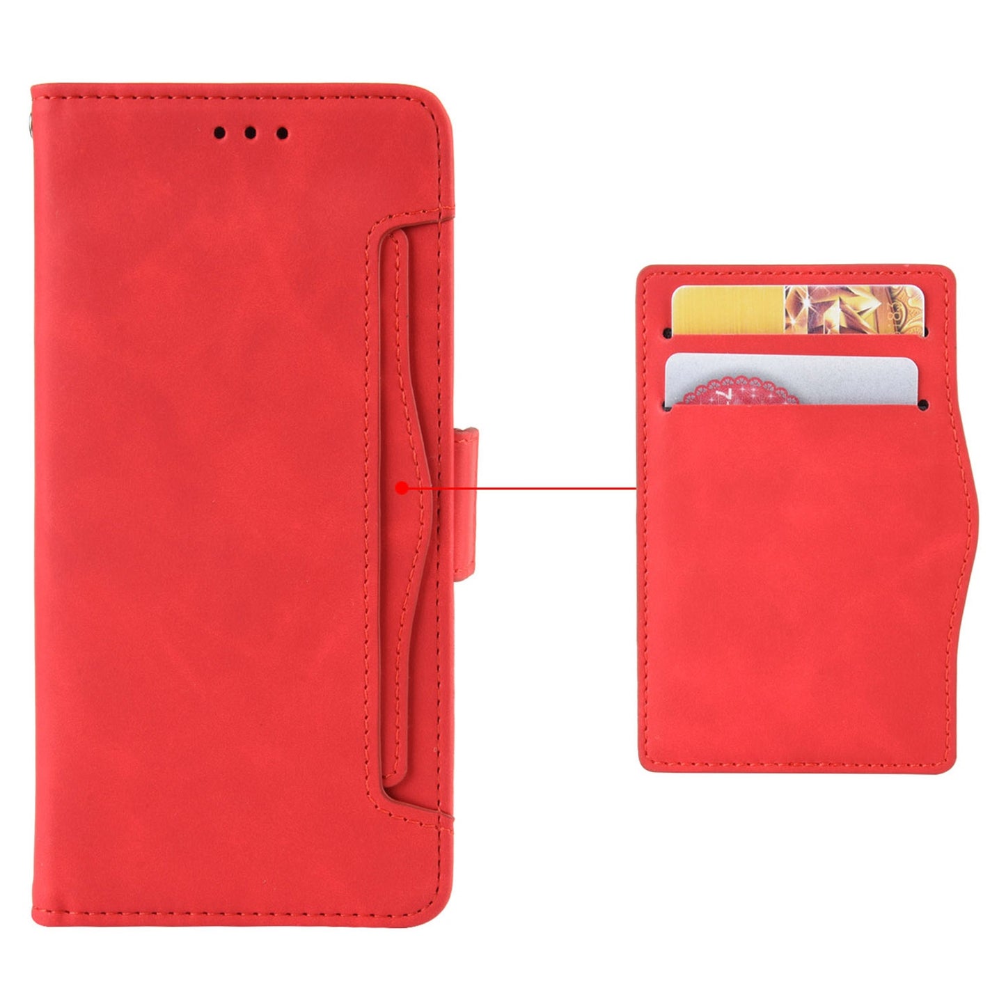 For ZTE Axon 40 Ultra 5G PU Leather Magnetic Clasp Wallet Stand Phone Cover with Multiple Card Slots