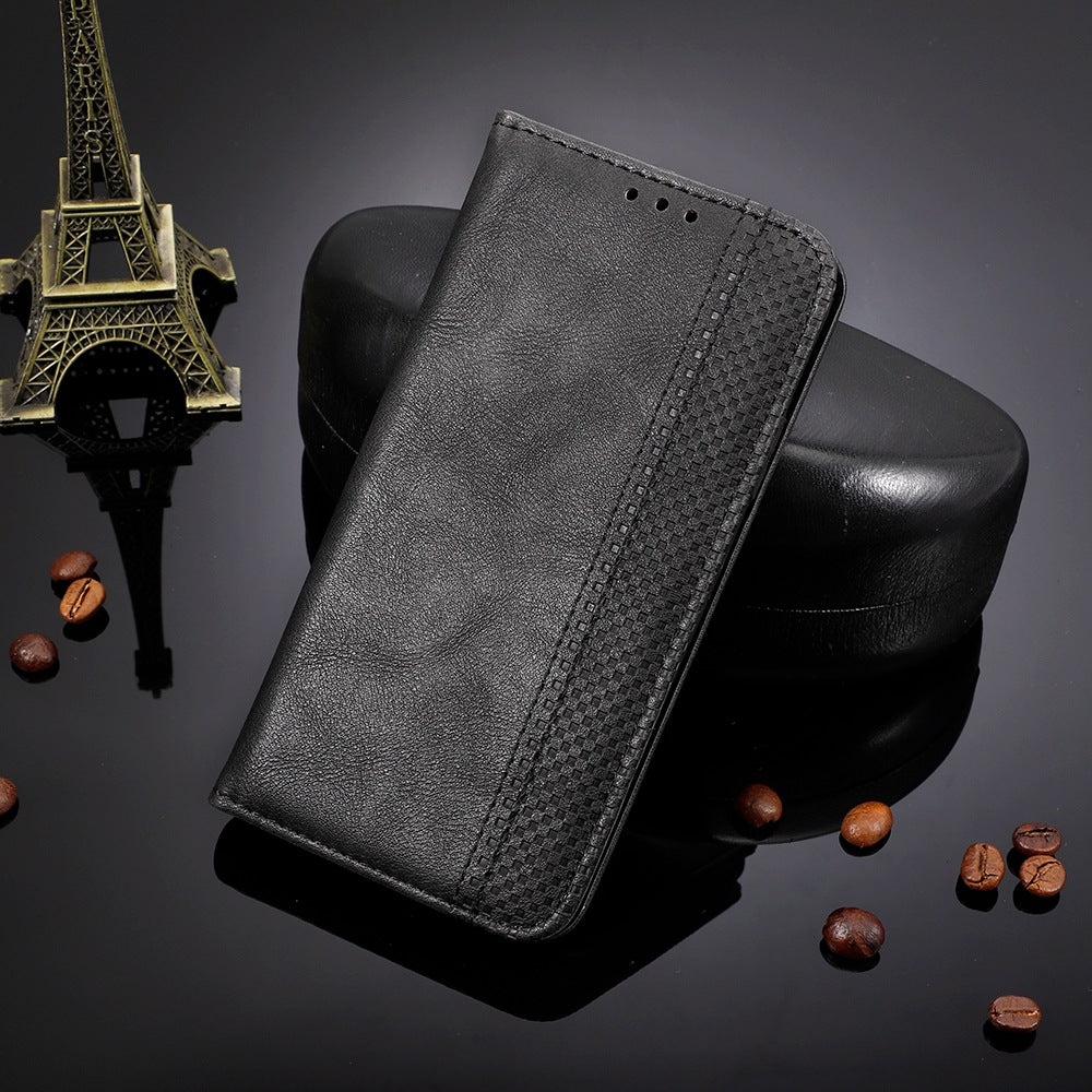 For ZTE Axon 40 Ultra 5G Stand Wallet PU Leather Cover Magnetic Auto Closure Retro Texture Phone Case