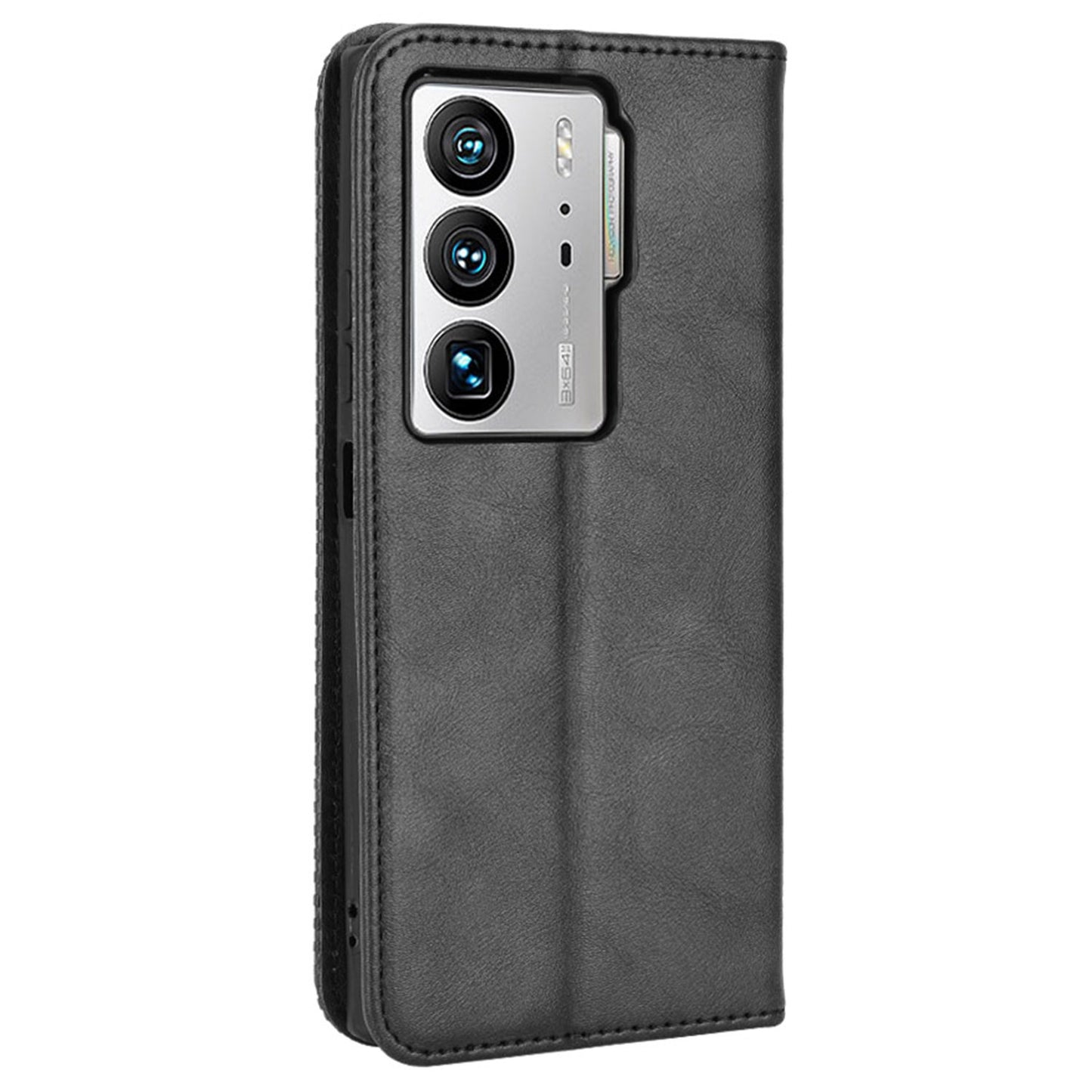 For ZTE Axon 40 Ultra 5G Stand Wallet PU Leather Cover Magnetic Auto Closure Retro Texture Phone Case