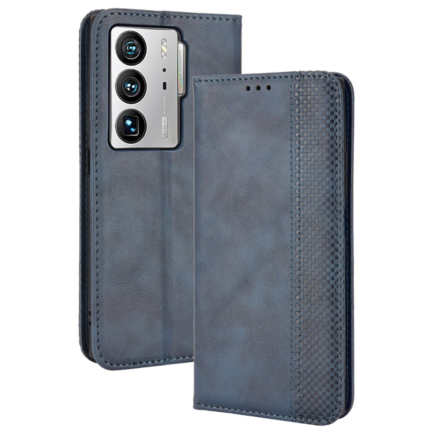 For ZTE Axon 40 Ultra 5G Stand Wallet PU Leather Cover Magnetic Auto Closure Retro Texture Phone Case