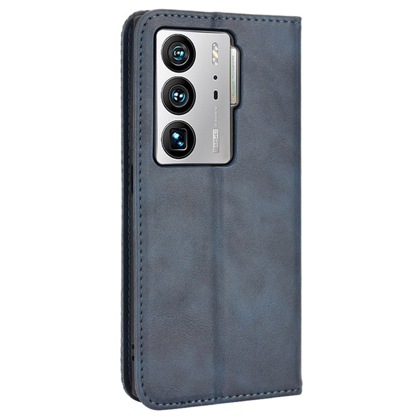 For ZTE Axon 40 Ultra 5G Stand Wallet PU Leather Cover Magnetic Auto Closure Retro Texture Phone Case