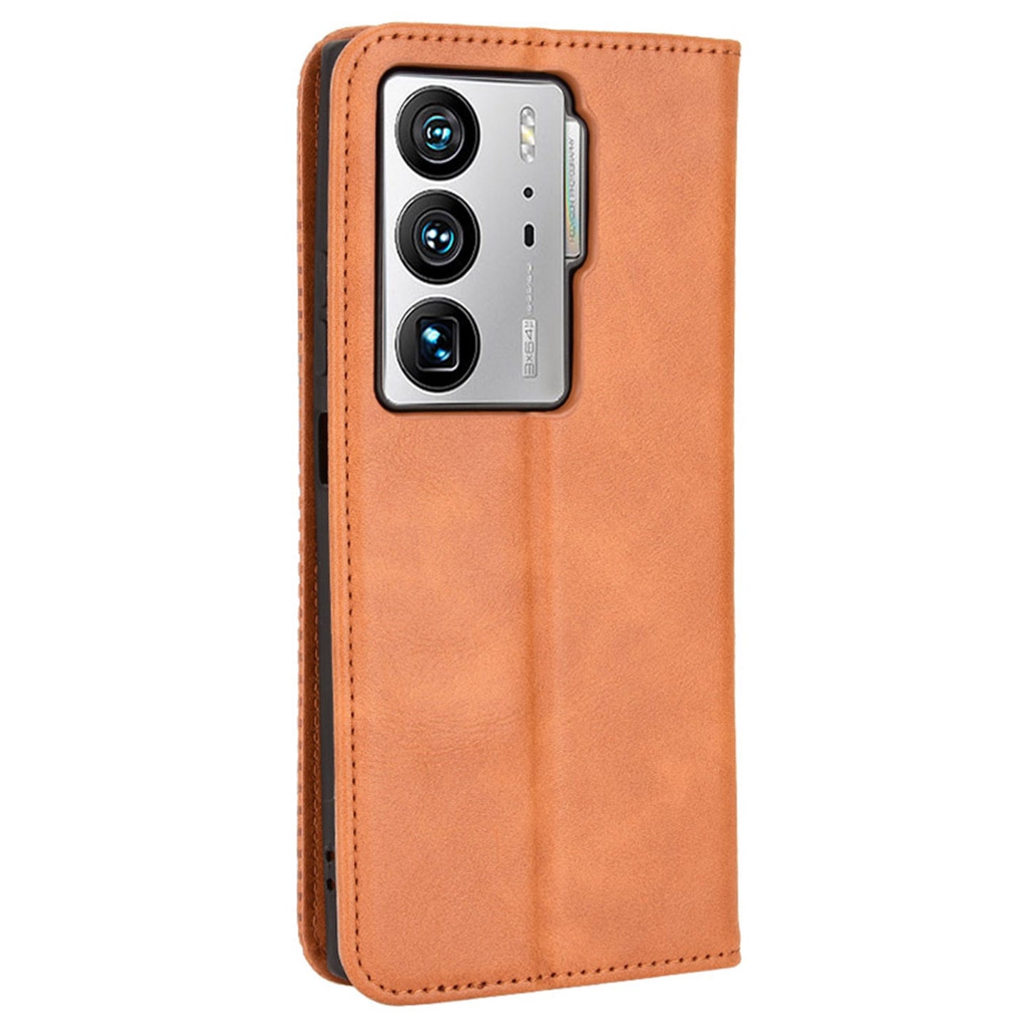 For ZTE Axon 40 Ultra 5G Stand Wallet PU Leather Cover Magnetic Auto Closure Retro Texture Phone Case