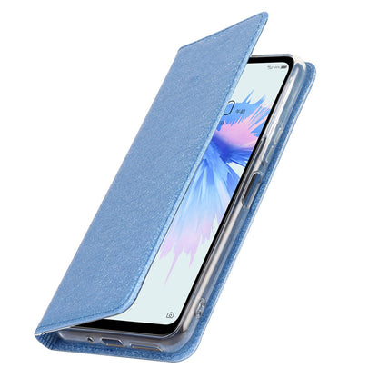 For ZTE Libero 5G II Anti-scratch PU Leather Silk Texture Phone Case Stand Wallet Full Protection Mobile Phone Cover with Strap