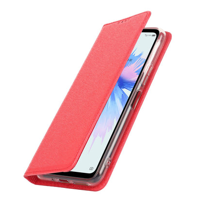 For ZTE Libero 5G II Anti-scratch PU Leather Silk Texture Phone Case Stand Wallet Full Protection Mobile Phone Cover with Strap