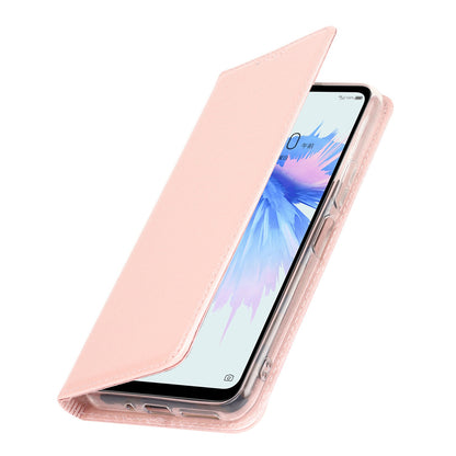 For ZTE Libero 5G II Anti-scratch PU Leather Silk Texture Phone Case Stand Wallet Full Protection Mobile Phone Cover with Strap