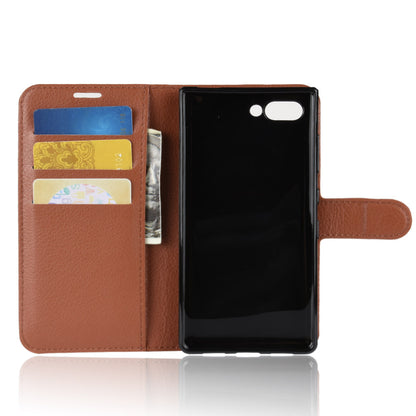 Litchi Texture Wallet Stand Leather Phone Case for BlackBerry Key2