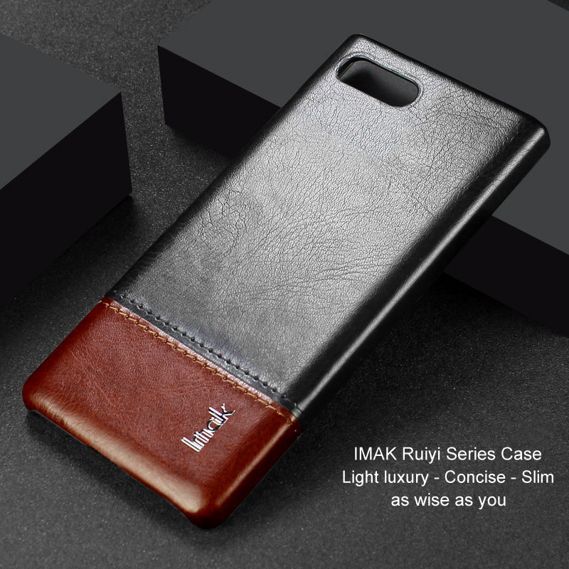 IMAK Ruiyi Series PU Leather Coated Hard PC Phone Cover for BlackBerry Key2