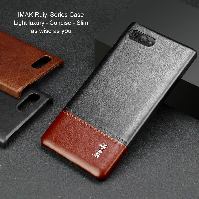 IMAK Ruiyi Series PU Leather Coated Hard PC Phone Cover for BlackBerry Key2