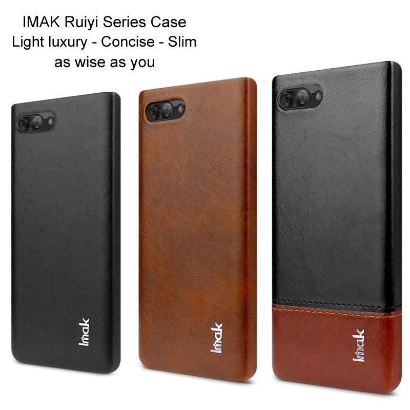 IMAK Ruiyi Series PU Leather Coated Hard PC Phone Cover for BlackBerry Key2