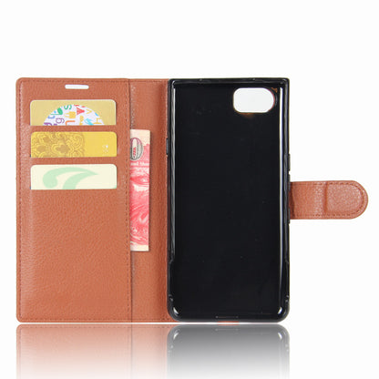 Litchi Grain Wallet Leather Stand Case for BlackBerry Keyone