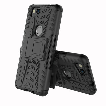 For Google Pixel 2 Tire Pattern PC + TPU Hybrid Kickstand Phone Cover