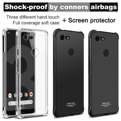 IMAK for Google Pixel 3 XL, Smooth Feel Anti-drop TPU Shell + Explosion-proof Screen Film