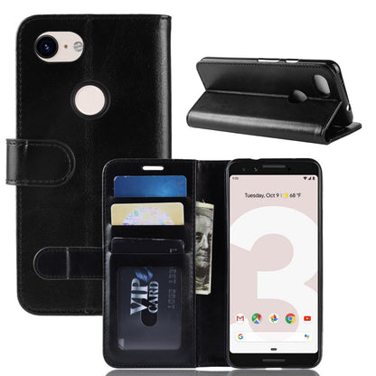 Crazy Horse Stand Leather Wallet Shell for Google Pixel 3a