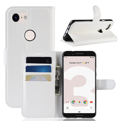 Litchi Skin PU Leather Wallet Case with Stand for Google Pixel 3a