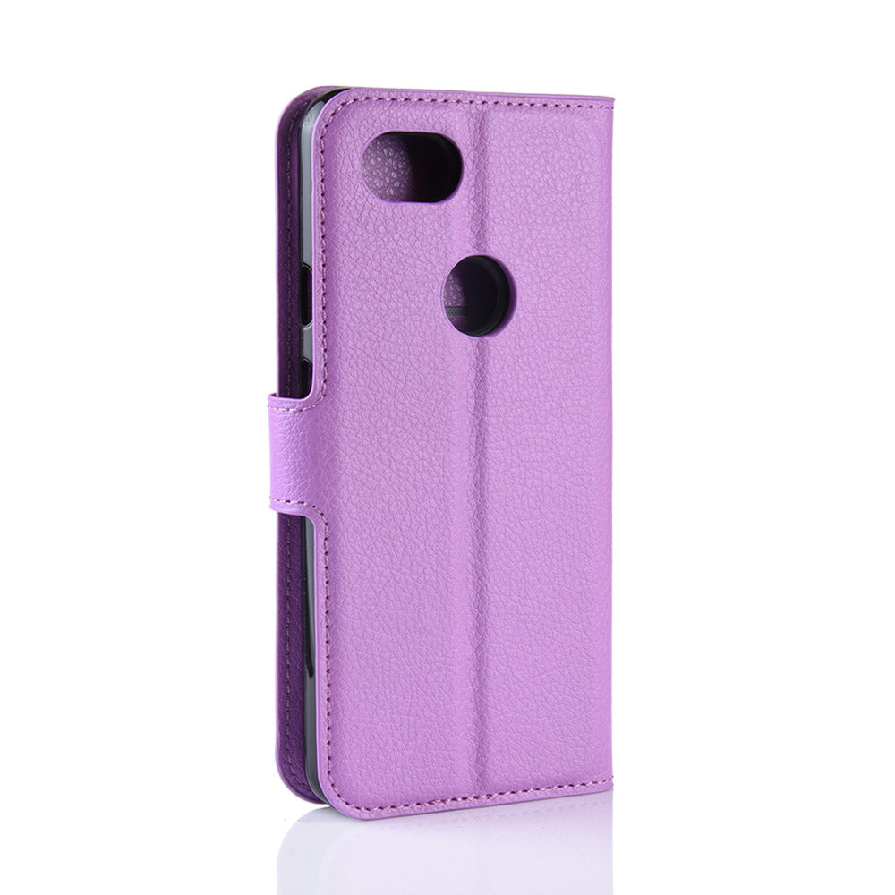 Litchi Skin PU Leather Wallet Case with Stand for Google Pixel 3a