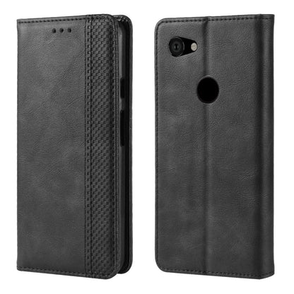 Vintage Style Auto-absorbed PU Leather Protection Cell Phone Case for Google Pixel 3a