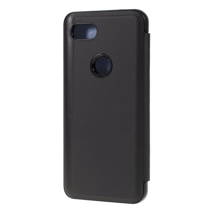 View Window Plated Mirror Surface Leather Phone Case Cover for Google Pixel 3a