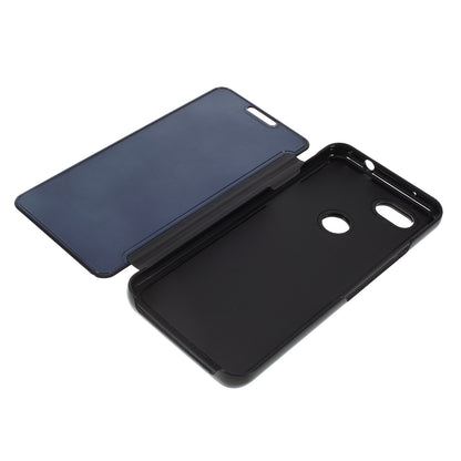 View Window Plated Mirror Surface Leather Phone Case Cover for Google Pixel 3a