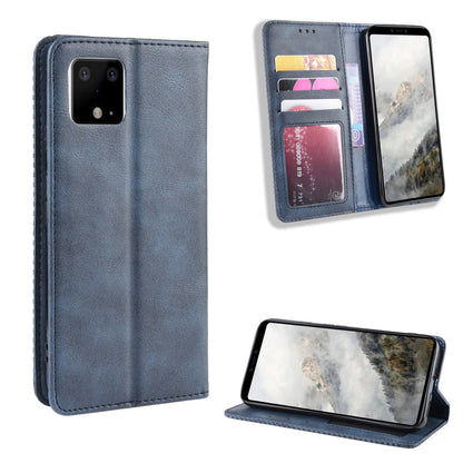 Auto-absorbed Vintage Style PU Leather Wallet Cover Case for Google Pixel 4 XL