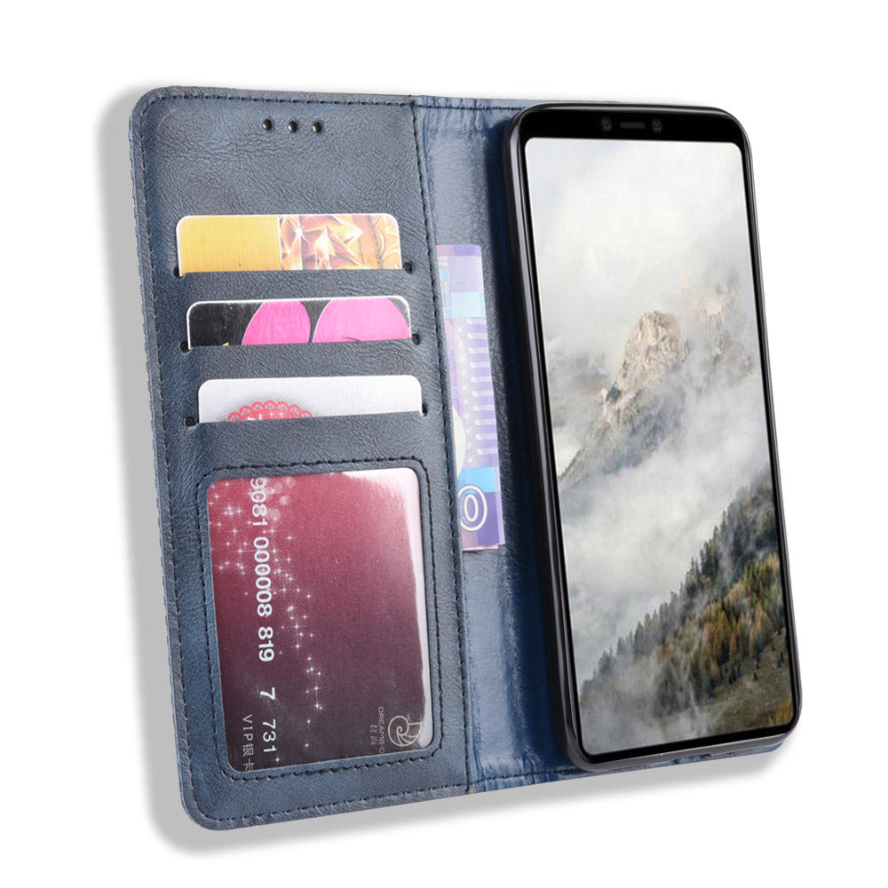 Auto-absorbed Vintage Style PU Leather Wallet Cover Case for Google Pixel 4 XL